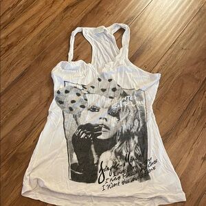 White Graphic Women's Tank Top
